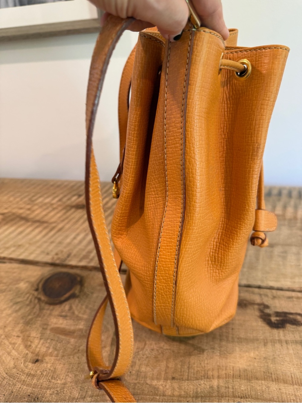 Loewe Vintage Leather Drawstring Bucket Shoulder Bag Authentic COA Project - Picture 4 of 15